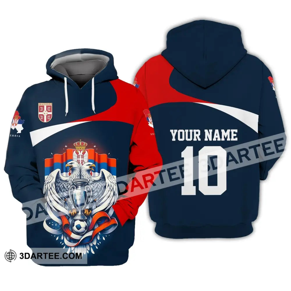 Unisex Shirt - Custom Name And Number Serbia Euro 2024 National Team Hoodie / S T-Shirt