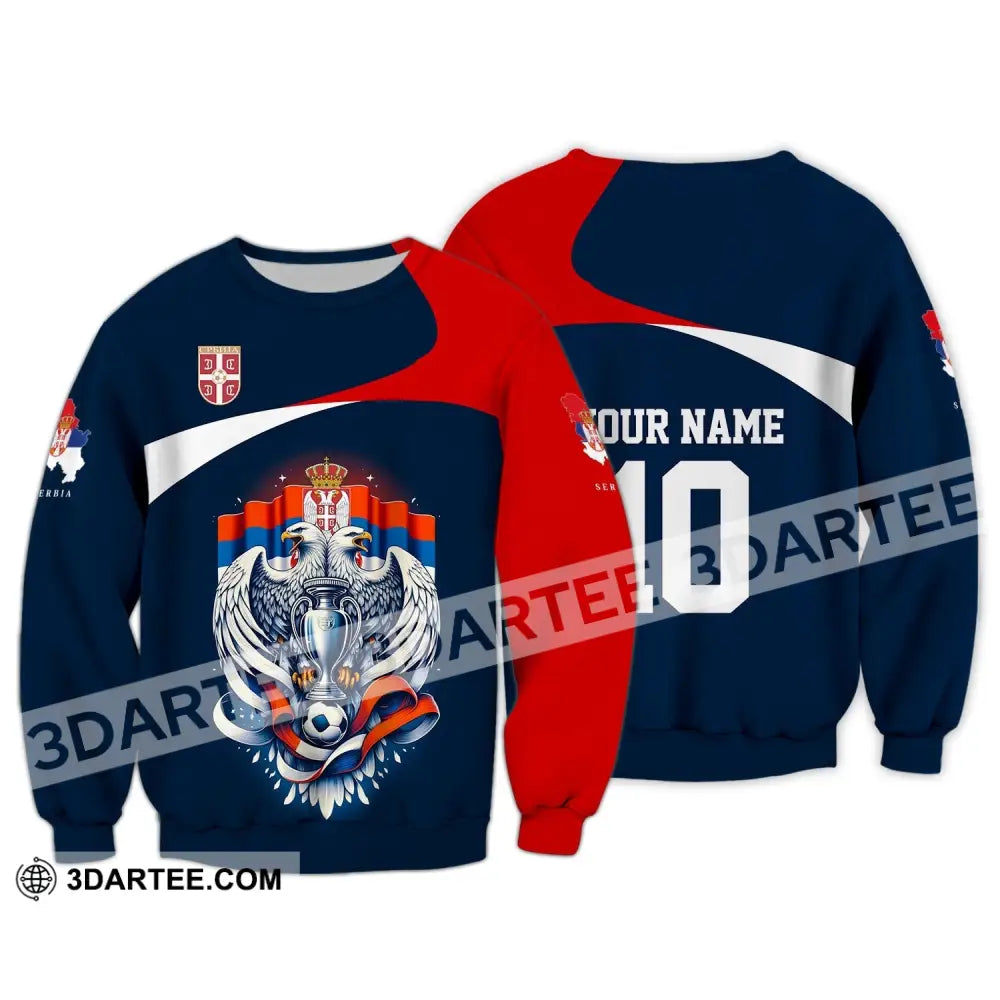 Unisex Shirt - Custom Name And Number Serbia Euro 2024 National Team Long Sleeve / S T-Shirt