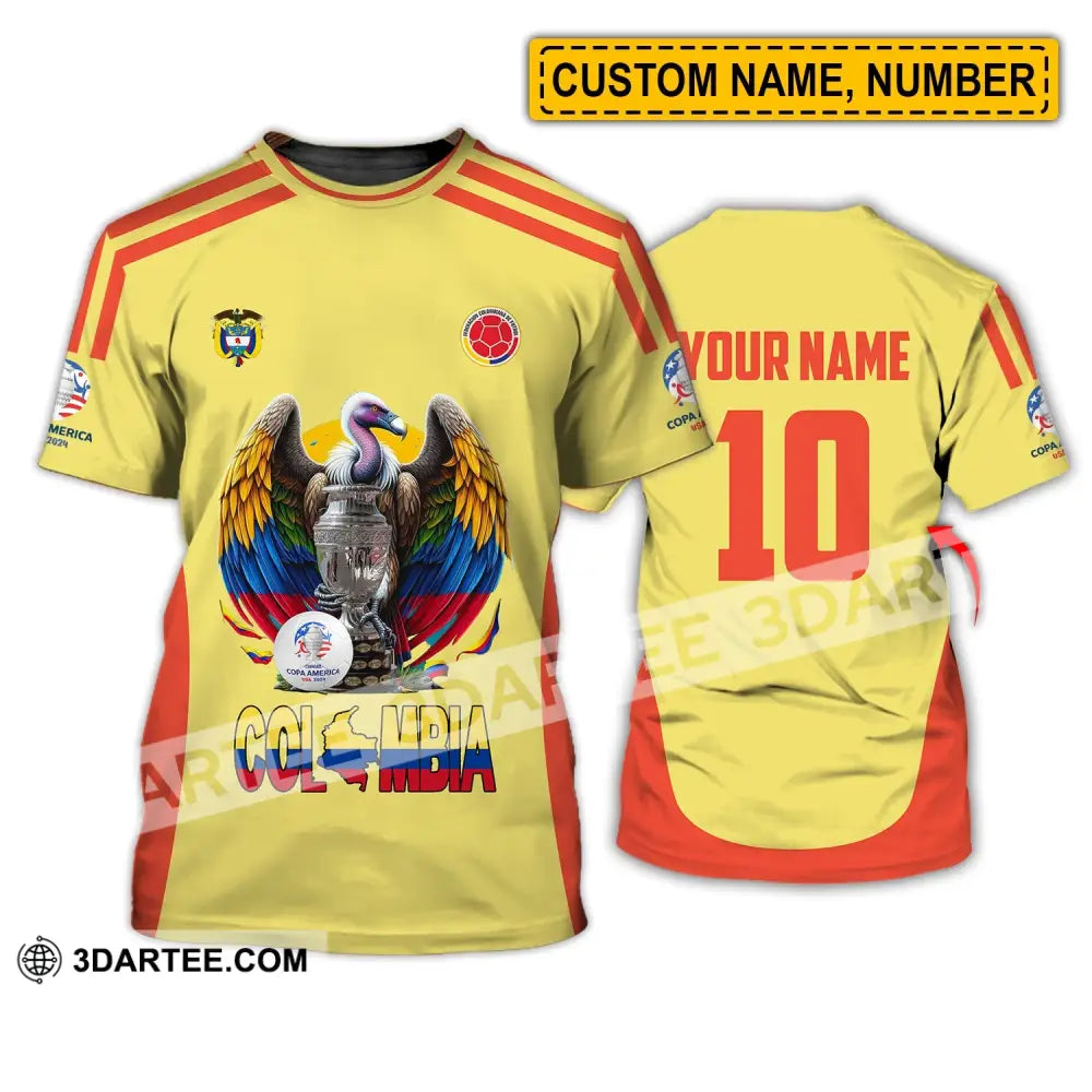 Unisex Shirt - Custom Name And Number Sport Colombia Map T-Shirt