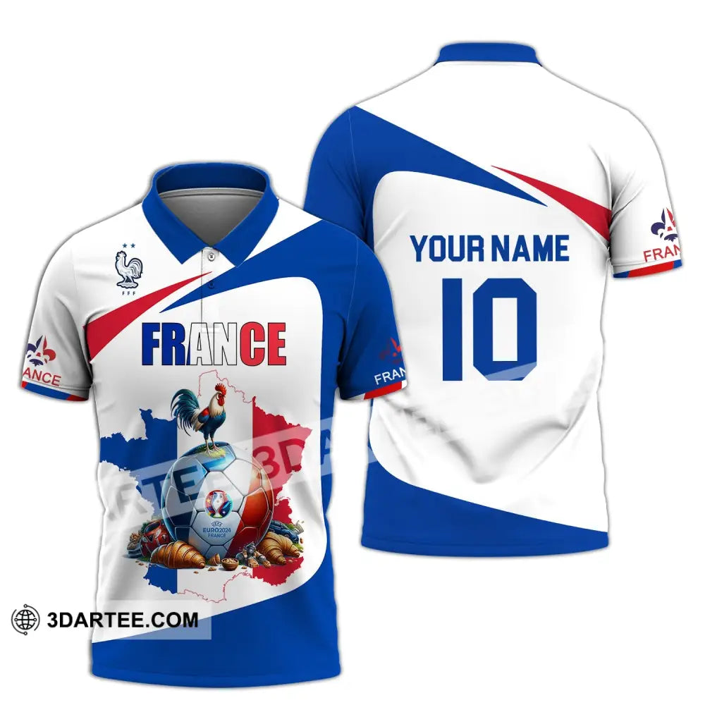 Unisex Shirt - Custom Name And Number Sport France Chicken Ball Polo / S T-Shirt