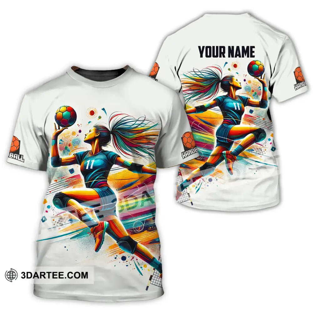 Unisex Shirt - Custom Name And Number Sport Handball Colors T-Shirt / S T-Shirt