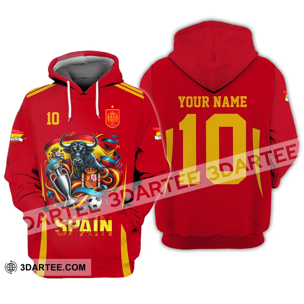 Unisex Shirt - Custom Name And Number Sport Spain Is The Winner Hoodie / S T-Shirt