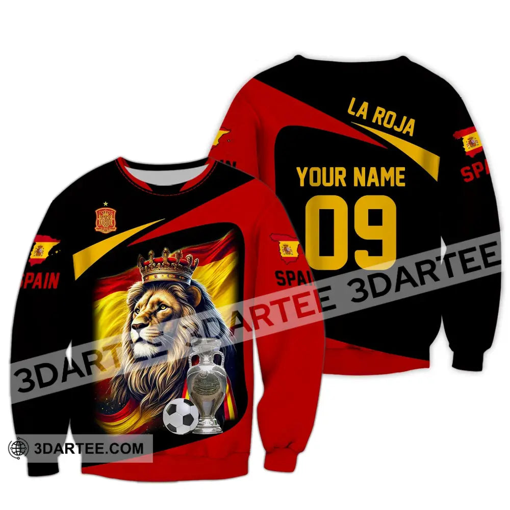 Unisex Shirt - Custom Name And Number Sport Spain La Roja Long Sleeve / S T-Shirt