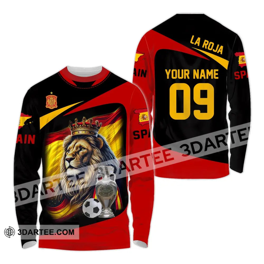 Unisex Shirt - Custom Name And Number Sport Spain La Roja Long Sleeve / S T-Shirt