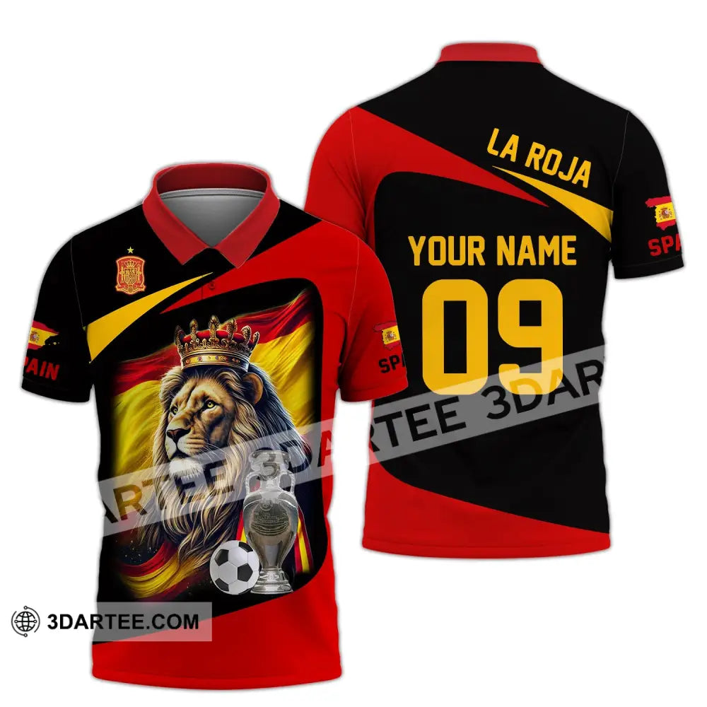 Unisex Shirt - Custom Name And Number Sport Spain La Roja Polo / S T-Shirt