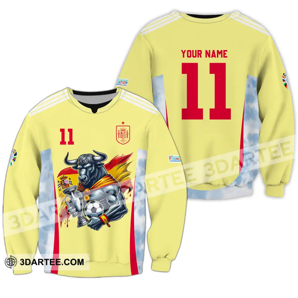 Unisex Shirt - Custom Name And Number Sport Spain National Team Long Sleeve / S T-Shirt