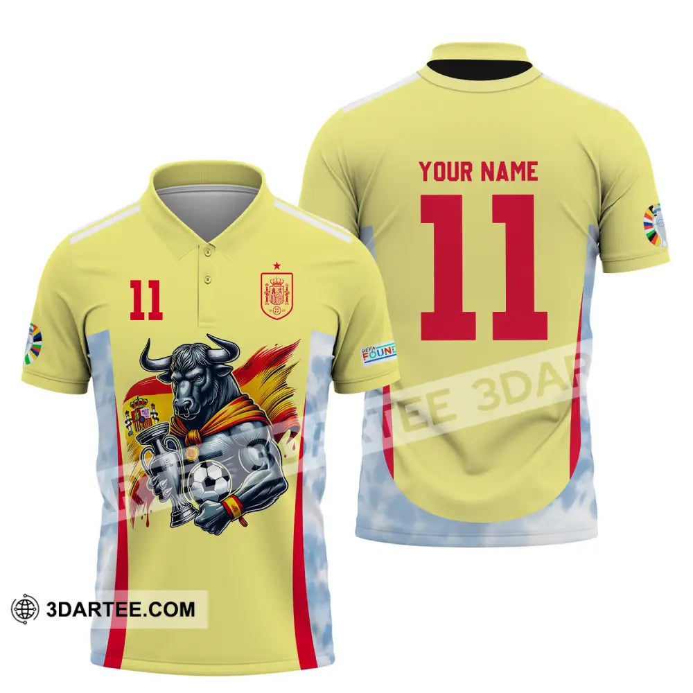 Unisex Shirt - Custom Name And Number Sport Spain National Team Polo / S T-Shirt