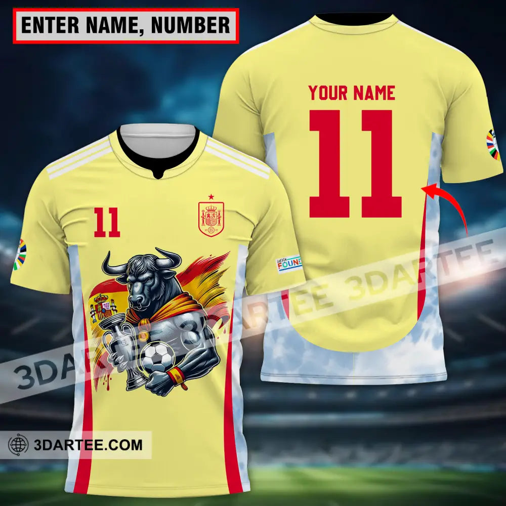 Unisex Shirt - Custom Name And Number Sport Spain National Team T-Shirt