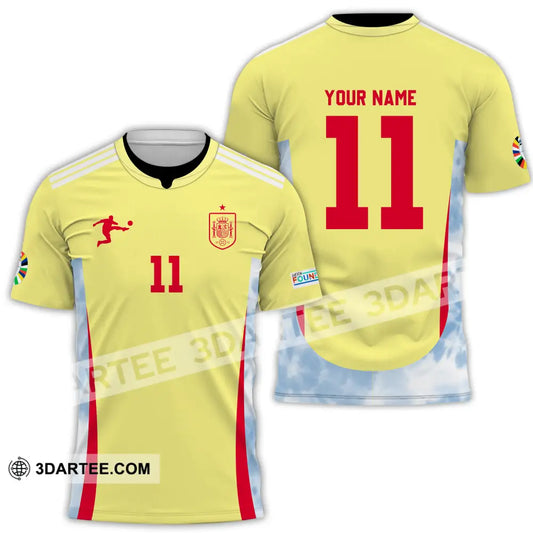 Unisex Shirt - Custom Name And Number Sport Spain Team T-Shirt / S T-Shirt