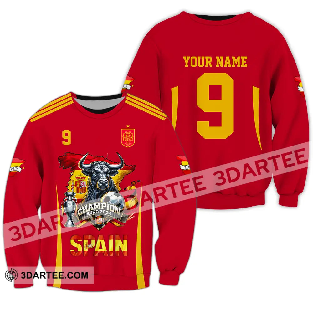 Unisex Shirt - Custom Name And Number Sport Spain The Champion Long Sleeve / S T-Shirt