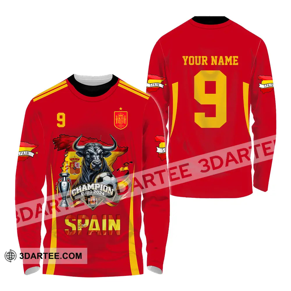 Unisex Shirt - Custom Name And Number Sport Spain The Champion Long Sleeve / S T-Shirt