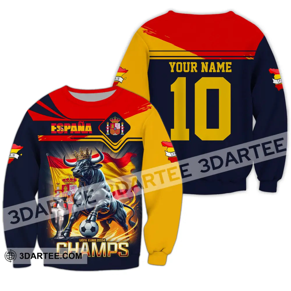 Unisex Shirt - Custom Name And Number Sport The Champion Spain Long Sleeve / S T-Shirt