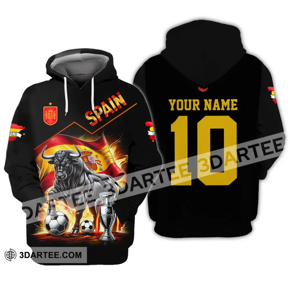 Unisex Shirt - Custom Name And Number Sport Winner Spain Bull Hoodie / S T-Shirt