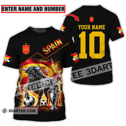 Unisex Shirt - Custom Name And Number Sport Winner Spain Bull T-Shirt