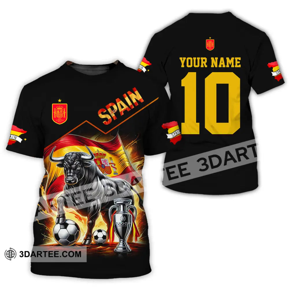 Unisex Shirt - Custom Name And Number Sport Winner Spain Bull T-Shirt / S T-Shirt