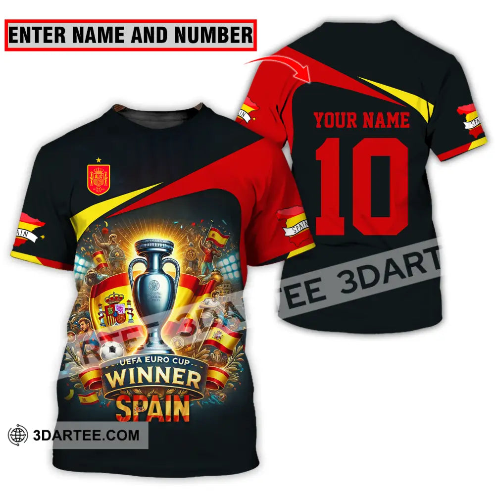 Unisex Shirt - Custom Name And Number Sport Winner Spain Euro 2024 T-Shirt