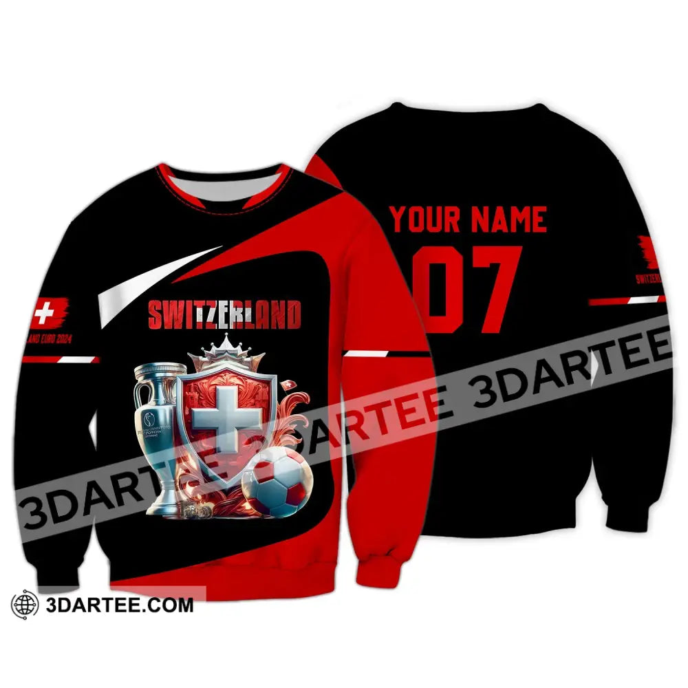 Unisex Shirt - Custom Name And Number Switzerland Euro 2024 National Team Long Sleeve / S T-Shirt