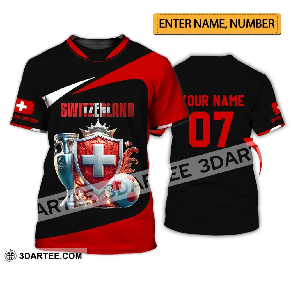 Unisex Shirt - Custom Name And Number Switzerland Euro 2024 National Team T-Shirt