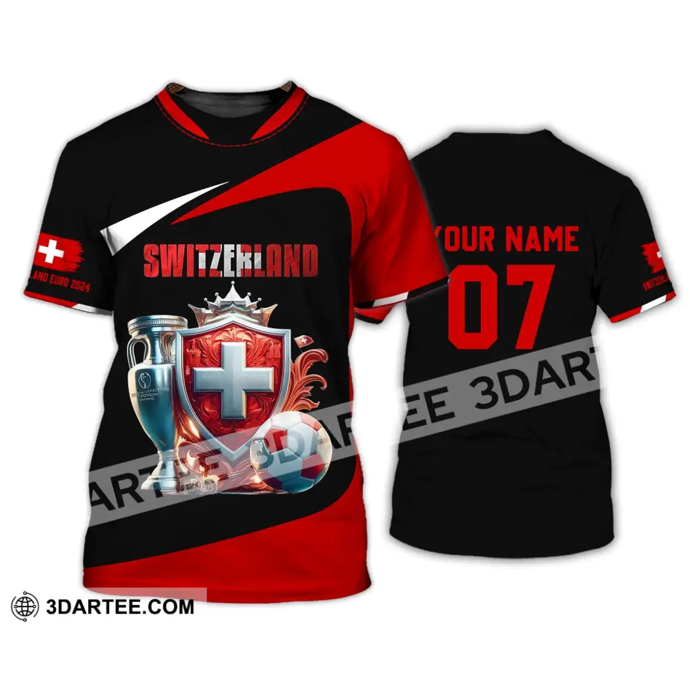 Unisex Shirt - Custom Name And Number Switzerland Euro 2024 National Team T-Shirt / S T-Shirt