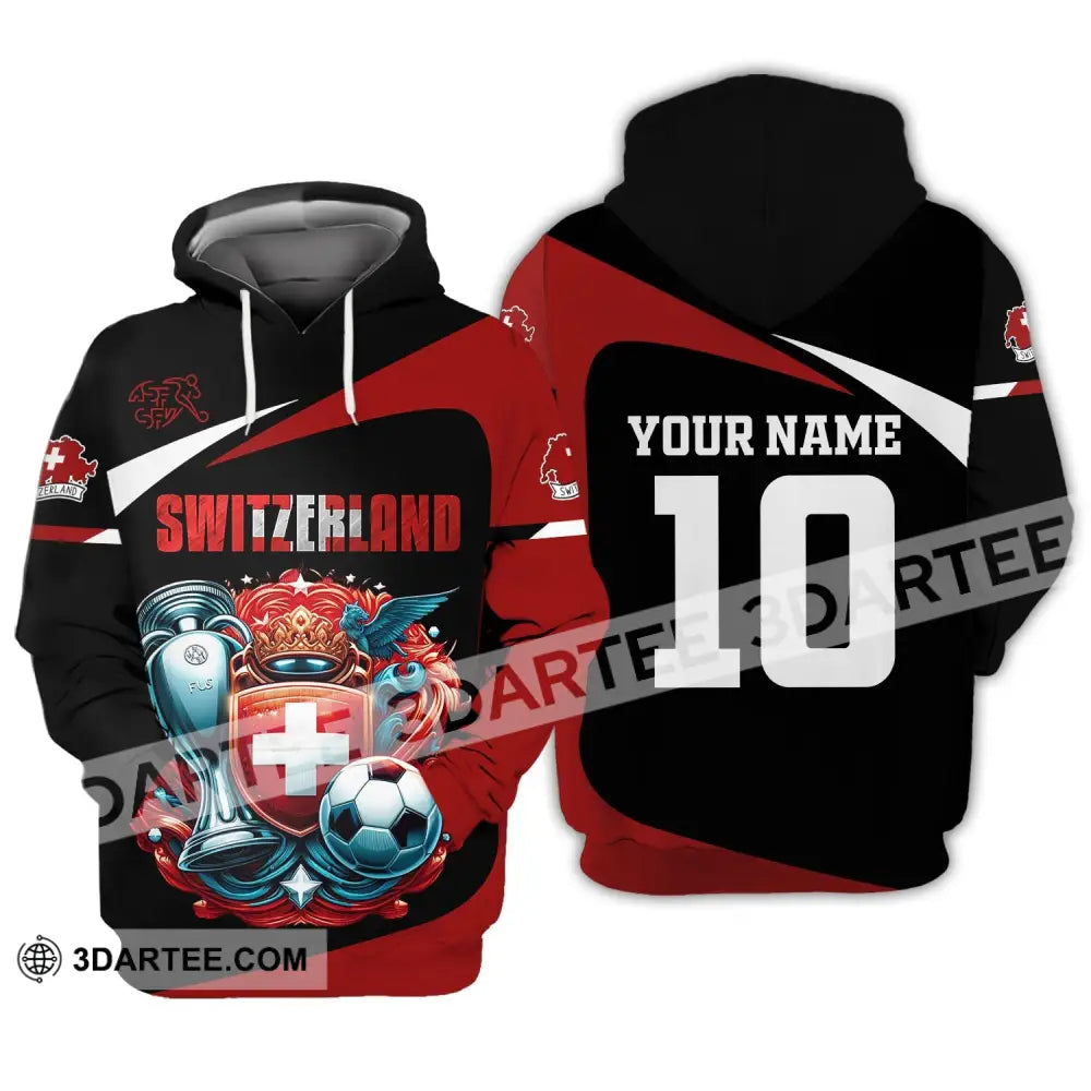 Unisex Shirt Custom Name And Number Switzerland Football Polo Long Sleeve Hoodie / S T-Shirt