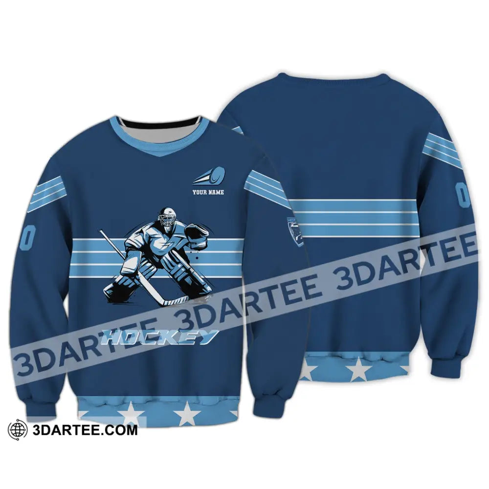 Unisex Shirt Custom Name And Number T-Shirt Hockey Polo Gift For Player Long Sleeve / S