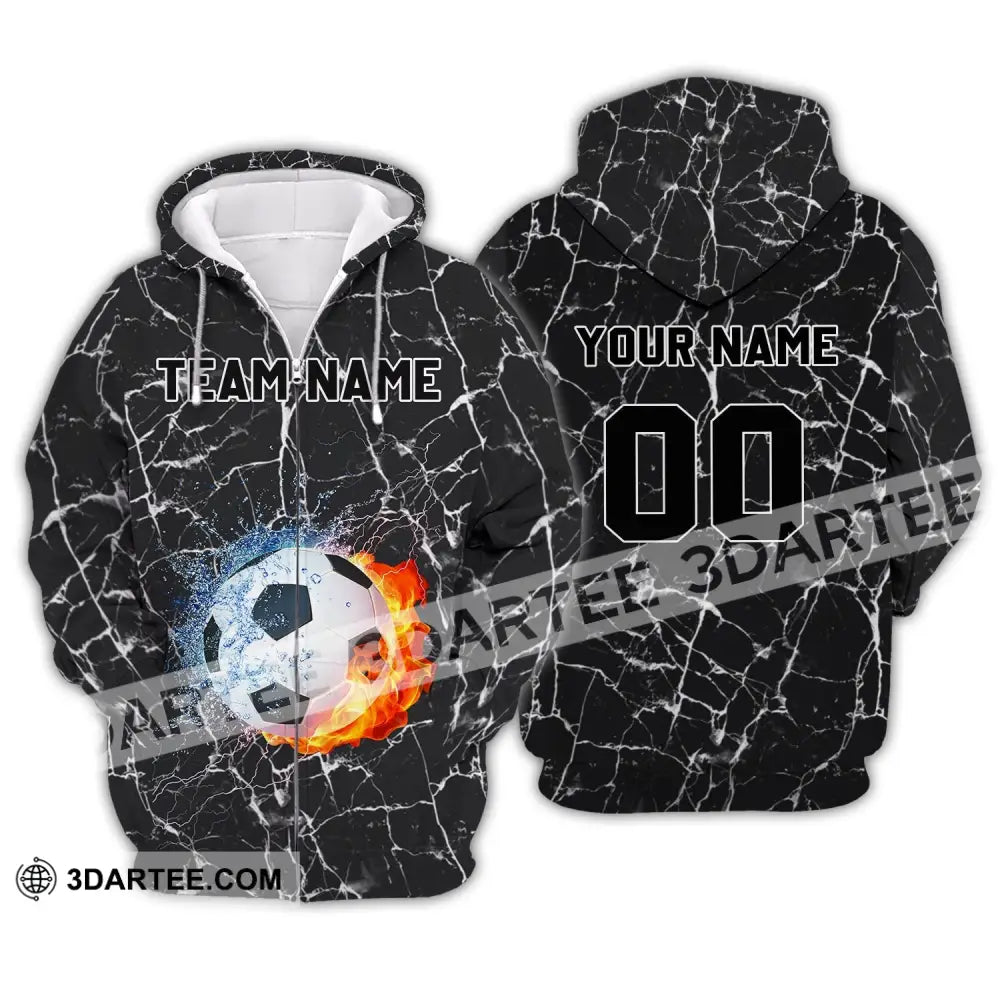 Unisex Shirt - Custom Name And Number T-Shirt Personalized Soccer Clothing Zipper Hoodie / S T-Shirt