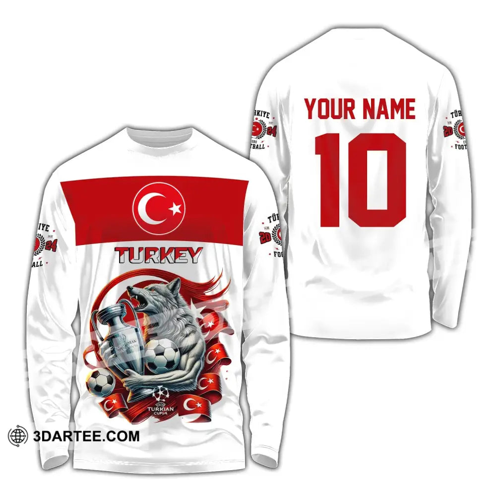 Unisex Shirt Custom Name And Number Turkey Football Polo Euro 2024 Hoodie Long Sleeve / S T-Shirt