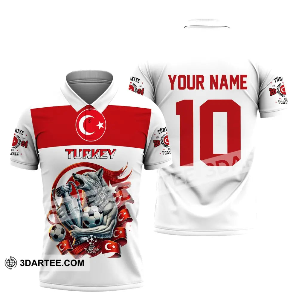 Unisex Shirt Custom Name And Number Turkey Football Polo Euro 2024 Hoodie Long Sleeve / S T-Shirt