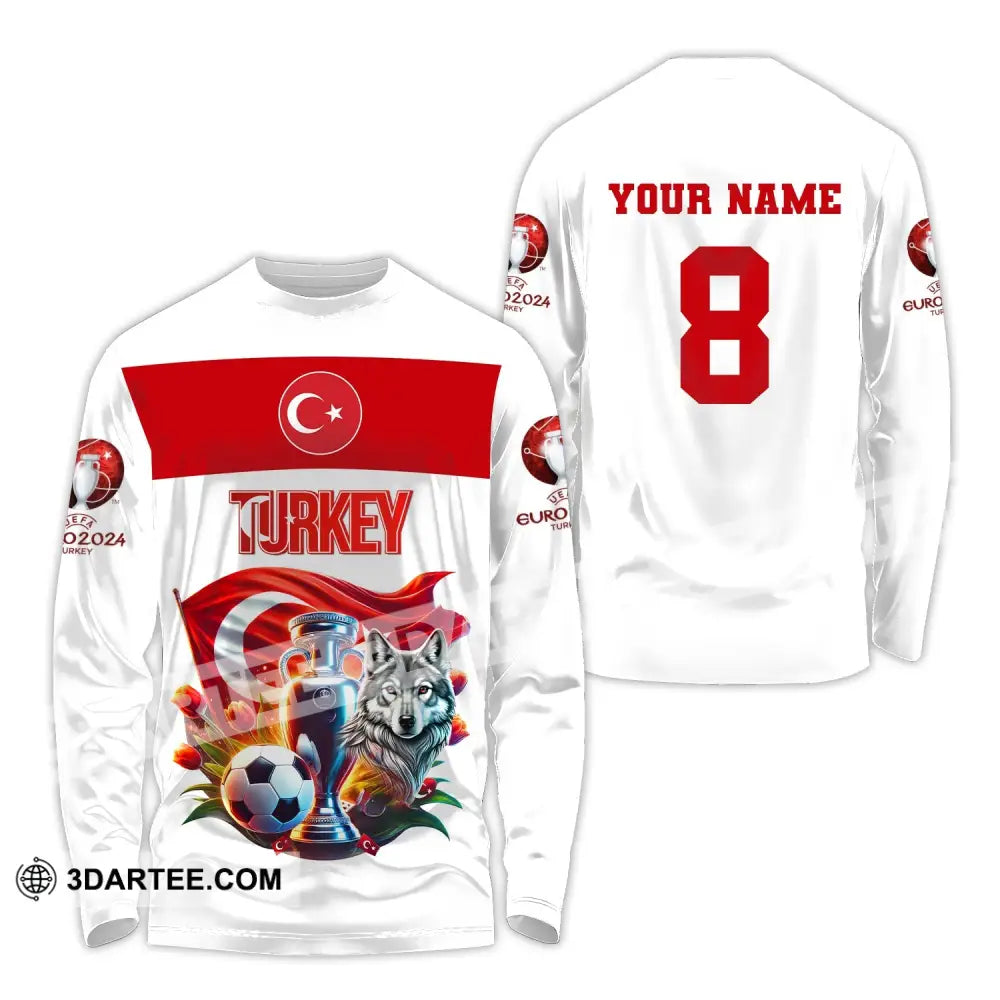 Unisex Shirt Custom Name And Number Turkey Football Polo Euro 2024 Hoodie Long Sleeve / S T-Shirt