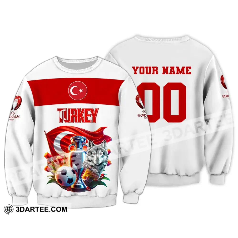 Unisex Shirt Custom Name And Number Turkey Football Polo Euro 2024 Hoodie Long Sleeve / S T-Shirt