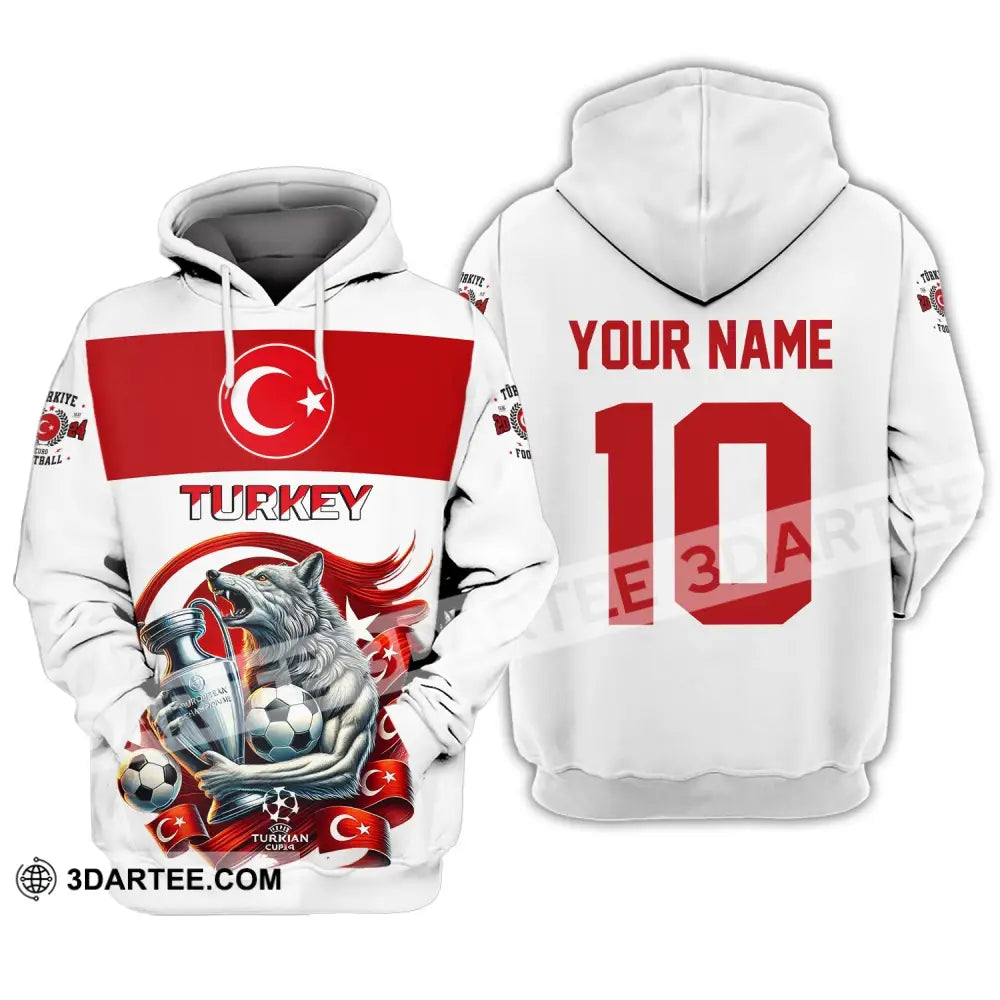 Unisex Shirt Custom Name And Number Turkey Football Polo Euro 2024 Hoodie Long Sleeve / S T-Shirt