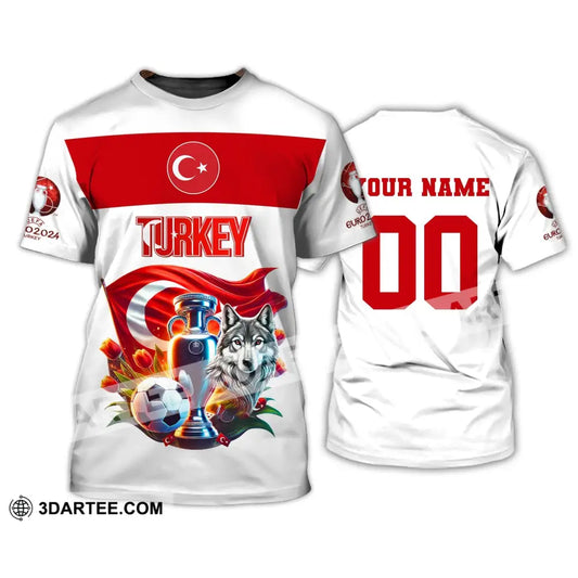 Unisex Shirt Custom Name And Number Turkey Football Polo Euro 2024 Hoodie Long Sleeve T-Shirt / S