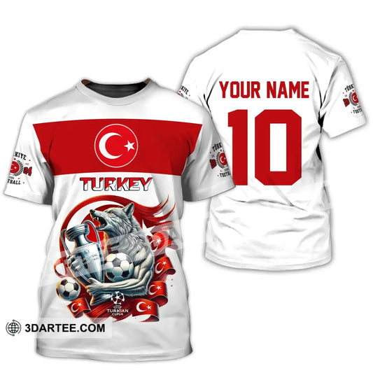 Unisex Shirt Custom Name And Number Turkey Football Polo Euro 2024 Hoodie Long Sleeve T-Shirt / S