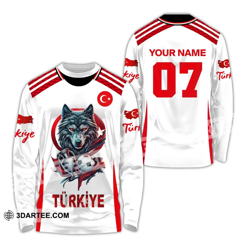 Unisex Shirt Custom Name And Number Turkiye Football Turkey Euro 2024 Türkiye Polo Long Sleeve / S