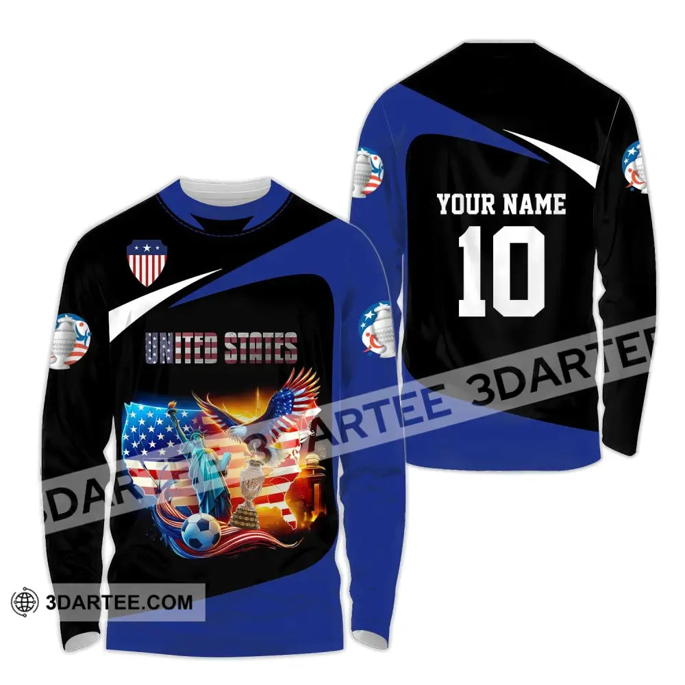 Unisex Shirt - Custom Name And Number United States National Team Long Sleeve / S T-Shirt