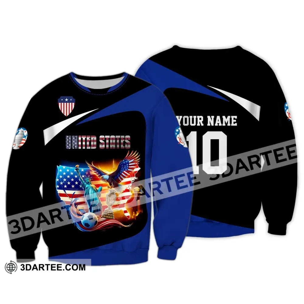 Unisex Shirt - Custom Name And Number United States National Team Long Sleeve / S T-Shirt