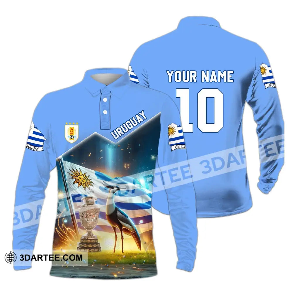 Unisex Shirt - Custom Name And Number Uruguay National Team Lover Long Sleeve Polo / S T-Shirt