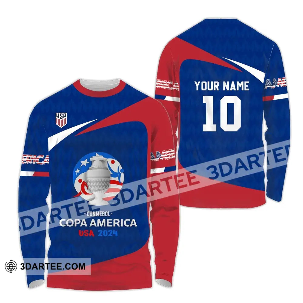 Unisex Shirt - Custom Name And Number Usa National Team Lover Long Sleeve / S T-Shirt