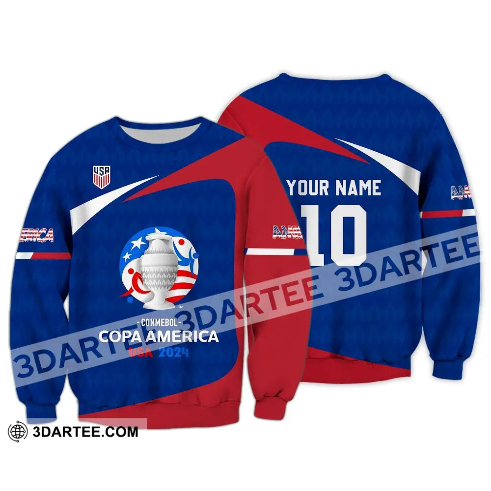 Unisex Shirt - Custom Name And Number Usa National Team Lover Long Sleeve / S T-Shirt