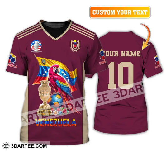 Unisex Shirt Custom Name And Number Venezuela Football T-Shirt Polo Long Sleeve