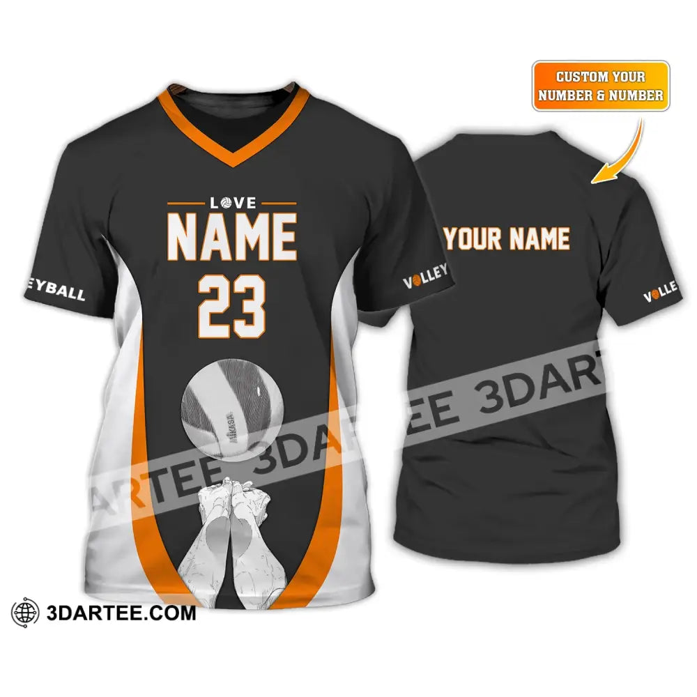 Unisex Shirt Custom Name And Number Volleyball Hoodie Team T-Shirt Gift For Players