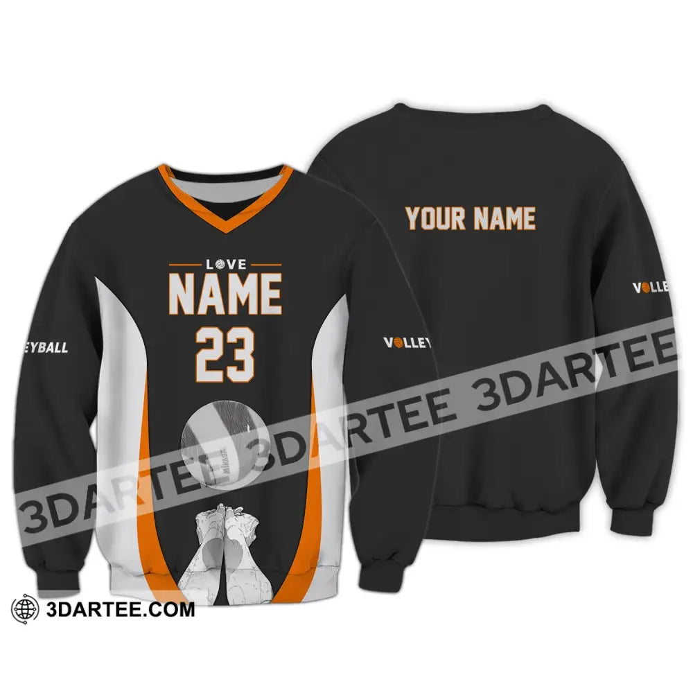 Unisex Shirt Custom Name And Number Volleyball Hoodie Team T-Shirt Gift For Players Long Sleeve / S