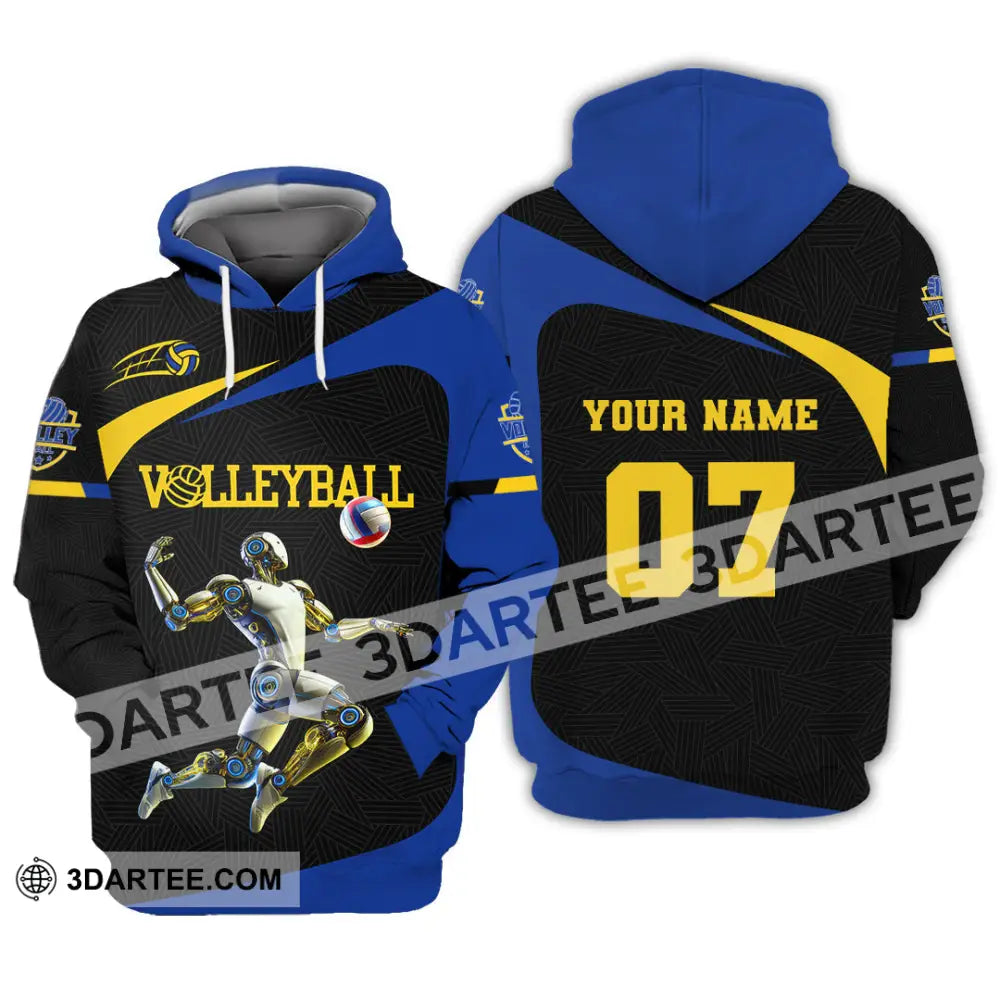 Unisex Shirt Custom Name And Number Volleyball Lover Gift Hoodie / S T-Shirt