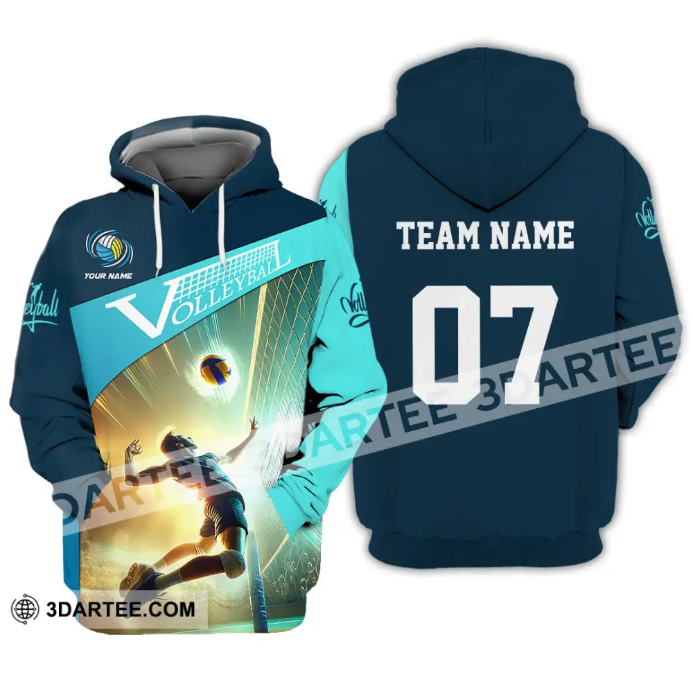 Unisex Shirt Custom Name And Number Volleyball Lover Gift Hoodie / S T-Shirt