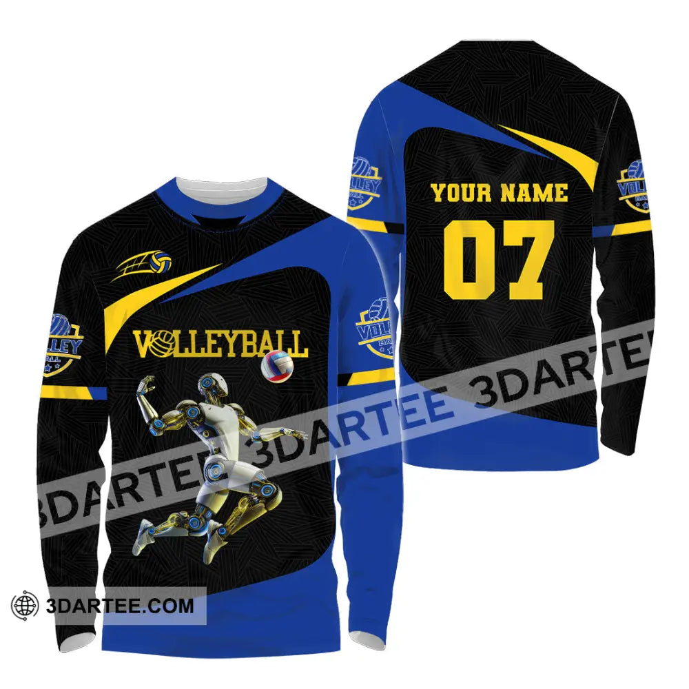 Unisex Shirt Custom Name And Number Volleyball Lover Gift Long Sleeve / S T-Shirt