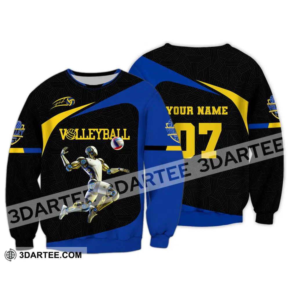 Unisex Shirt Custom Name And Number Volleyball Lover Gift Long Sleeve / S T-Shirt