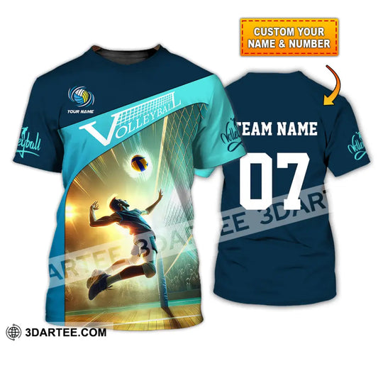 Unisex Shirt Custom Name And Number Volleyball Lover Gift T-Shirt