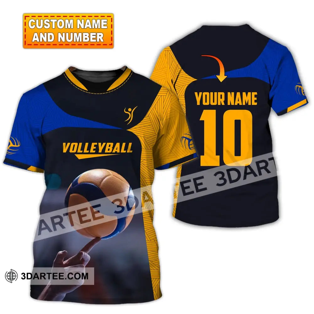 Unisex Shirt Custom Name And Number Volleyball T-Shirt For Club Gift Lovers T-Shirt