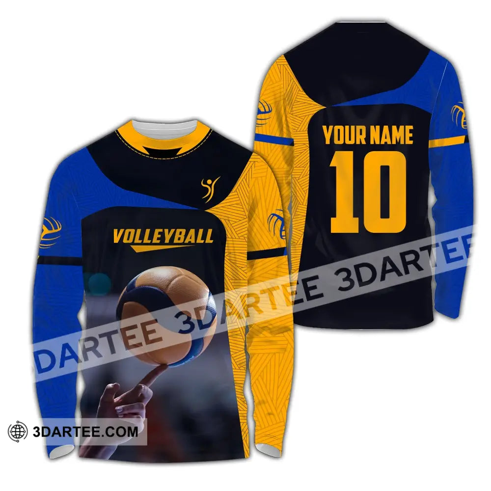 Unisex Shirt Custom Name And Number Volleyball T-Shirt For Club Gift Lovers Long Sleeve / S T-Shirt