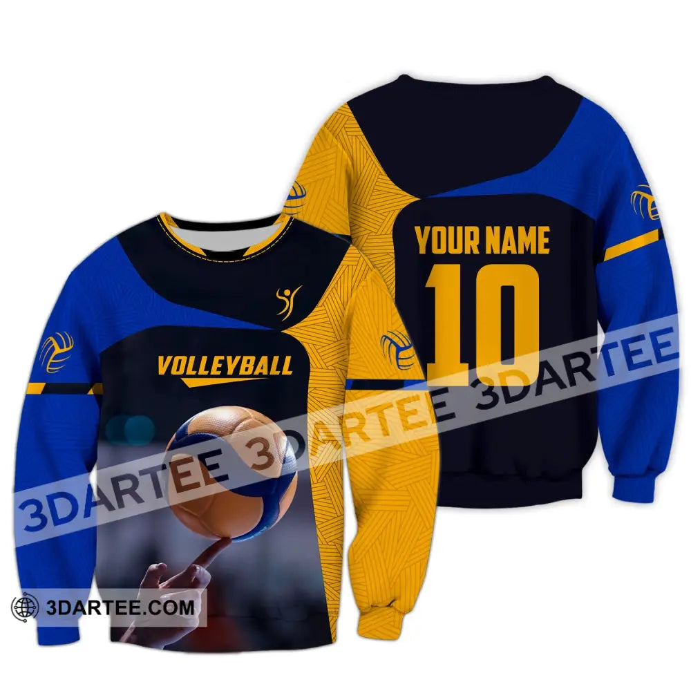 Unisex Shirt Custom Name And Number Volleyball T-Shirt For Club Gift Lovers Long Sleeve / S T-Shirt